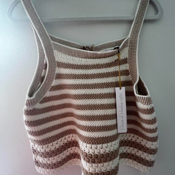 ☀️ NWT House of Harlow 1960 - Size M -Women Crochet Top+Short Beige and white ☀️ - Picture 3 of 8
